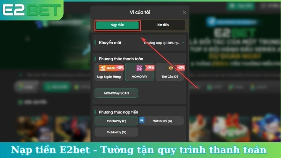 Nạp – rút tiền nhanh chóng, minh bạch